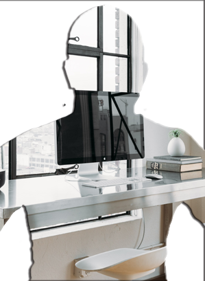 a silhouette image of a human for art style of feel